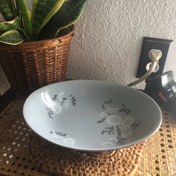 Vintage Floral Starlight Serving Bowl By Fine Syei China 3171 Made in Japan - Picture 3 of 14